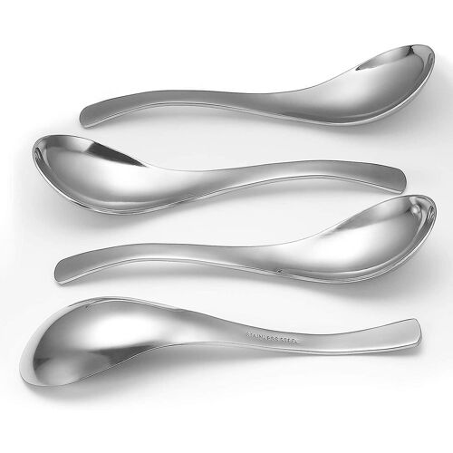 Cuillères À Soupe En Acier Inoxydable Robustes Hiware - Ergonomiques, Durables Et Lavables Au Lave-Vaisselle Pour Tous Vos Plats Préférés