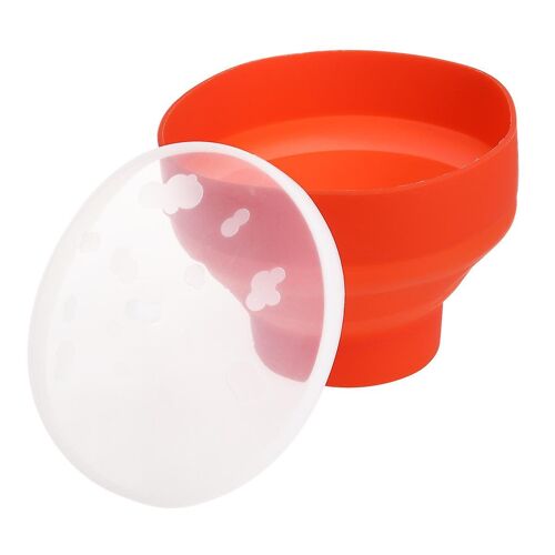 Machine à popcorn pliable en silicone pour micro-ondes ¿ Bol de cuisine facile à réaliser pour les fêtes et la maison ¿ Rouge 20 x 14,5 cm
