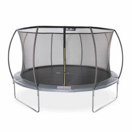 Trampoline Rond Ø 430 Cm Gris Avec Filet De Protection Intérieur - Venus Inner - Nouveau Modèle