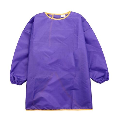 Tablier De Peinture Imperméable À Manches Longues Pour Enfants ¿ Blouse D'art Violette Durable Pour Travaux Manuels Et Dessin Créatifs