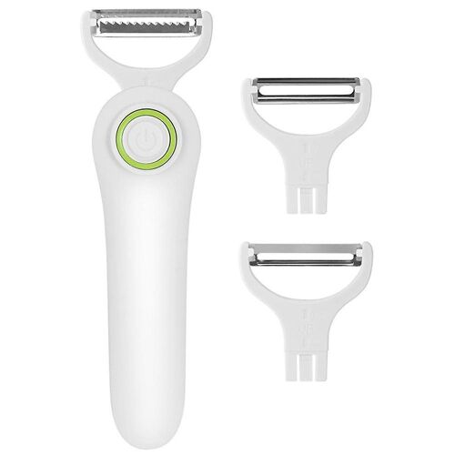 Éplucheur électrique pour fruits et légumes - Rechargeable par USB, lames en acier inoxydable 3 en 1 pour un épluchage facile en cuisine