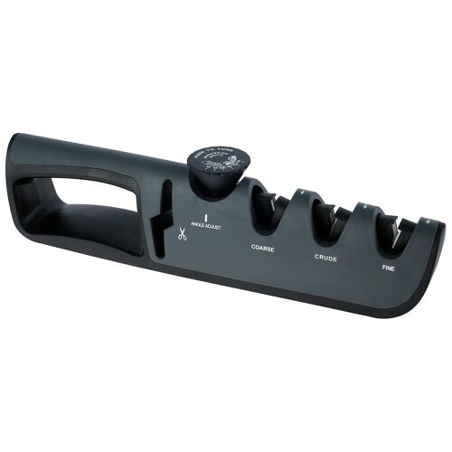 Aiguiseur De Couteaux Et Ciseaux De Cuisine 4 En 1 Avec Angle Réglable, Conception Ergonomique, Base Antidérapante - Facile À Utiliser