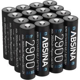HEUE-16X Piles Rechargeables Aa 2900 Nimh 1,2V & Min. 2650Mah - Piles Aa Rechargeables Pour Appareils À Haute Consommation - Pile Rechargeable Aa Pour Flash,Manettes Wii & Xbox - Piles Rechargeable