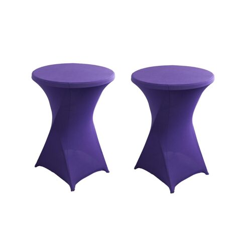 Lot De 2 Housses De Table À Cocktail En Élasthanne Extensible - Résistantes, Résistantes Aux Taches Et Aux Plis, Idéales Pour Les Événements Et Les Fêtes