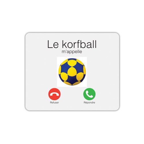 Tapis de souris rectangle le korfball m'appelle