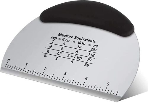 Grattoir À Pâte Et Coupe-Pizza En Acier Inoxydable De Qualité Supérieure Avec Mesures - Ergonomique, Durable Et Facile À Nettoyer