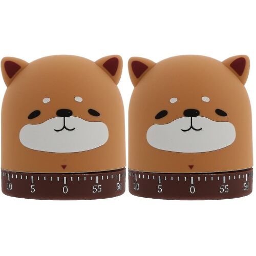 Minuterie De Cuisine Pour Chien De Dessin Animé 2 Pièces - Minuterie De Compte À Rebours Mécanique Amusante Pour La Cuisine, La Pâtisserie Et Plus Encore - Excellente Idée Cadeau !