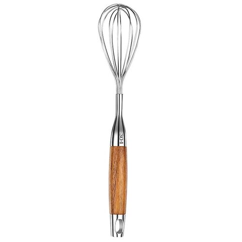 Fouet À ?ufs En Acier Inoxydable De Qualité Supérieure Avec Manche En Bois ¿ Outil De Cuisine Polyvalent Pour ?ufs Et Crème, Facile À Nettoyer