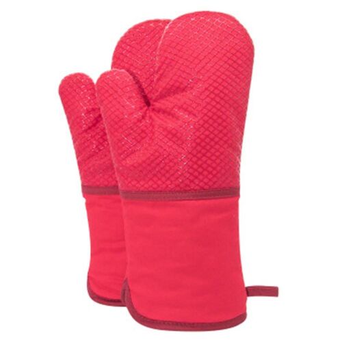 Gants De Cuisine En Silicone Résistants À La Chaleur - Antidérapants, À Manches Longues, Faciles À Nettoyer, Confortables