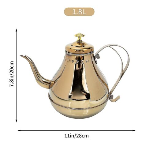 Théière En Acier Inoxydable Durable 1,8 L - Design Élégant, Poignée Ergonomique, Théière Légère Pour Une Infusion Parfaite
