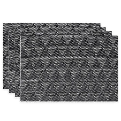 Lot De 4 Sets De Table Lavables Et Antidérapants En Pvc ¿ Résistants À La Chaleur, Élégants Et Noirs, Pour La Cuisine Et La Salle À Manger