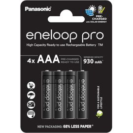 HEUE-Pro,Piles Rechargeables Aaa/Micro,Lot De 4,Capacité De Min. 930 Mah,Piles Ni-Mh,Prêt À L'Emploi,Rechargeables Jusqu'À 500 Fois,Emballage Sans Plastique,Pro,Noires