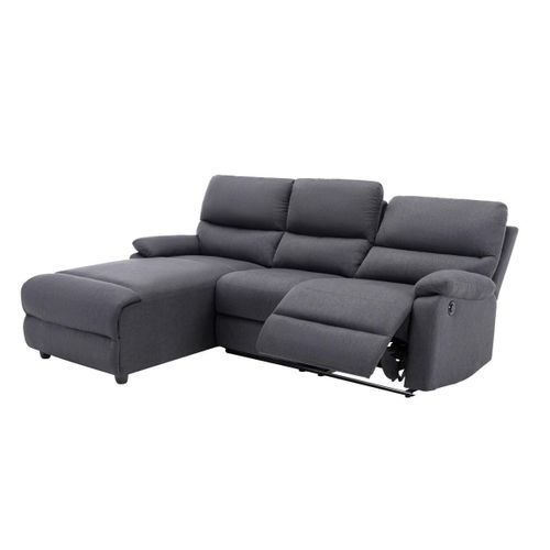 Canapé D'angle Relax En Tissu Électrique Lunano - Anthracite - Angle Gauche