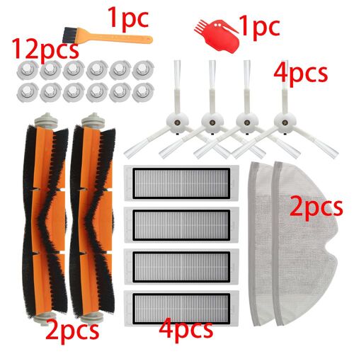 Filtre Hepa, Brosse Principale, Brosse Lat¿¿rale, Adapt¿¿ Pour Xiaomi Vacuum 2 Roborock S50, Pi¿¿ces De Robot Xiaomi Roborock Mi 9109-May6331