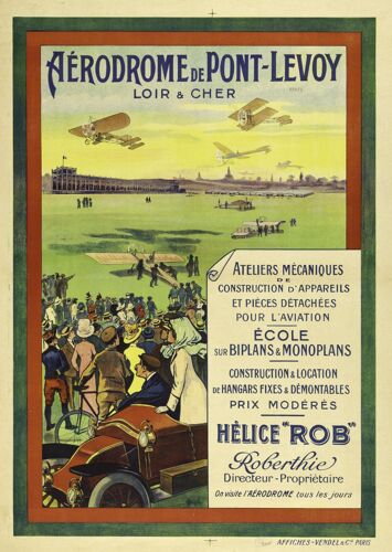 Affiche Aérodrome De Pont Levoy