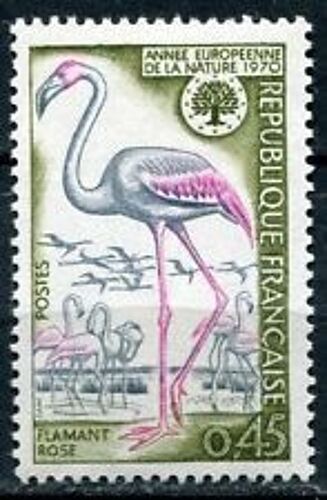 Timbres France 1970 Neuf ** Yt N° 1634 Flamand Rose