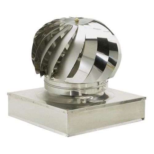 Aspire-fumées rotatif en acier inoxydable carré 47 x 47 cm conduit de cheminée