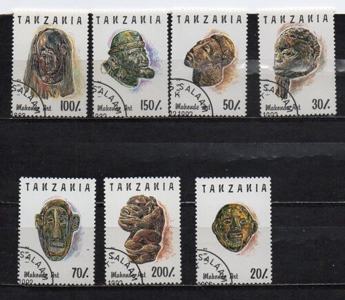 Tanzanie- Série De 7 Timbres Oblitérés- Arts- Sculptures