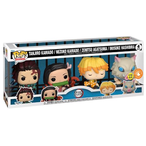 Figurine Funko Pop - Demon Slayer - Tanjiro Kamado / Nezuko Kamado / Zenitsu Agatsuma / Inosuke Hashinira - Pack (66339)