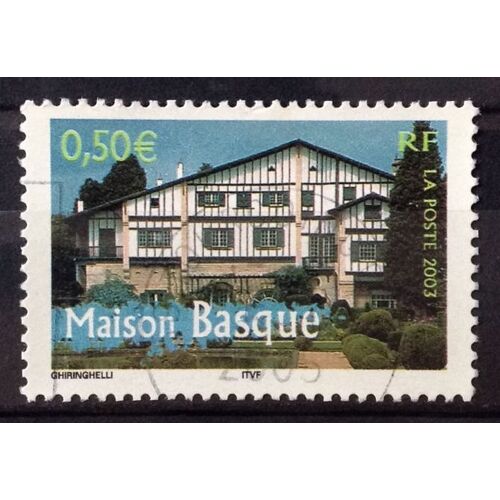 La France À Voir - Maison Basque 0,50 (Superbe N° 3603) Oblitération Très Légère / Propre / Cachet Rond - France Année 2003 - N25149