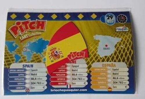 Magnet Drapeau Pitch Sous Blister Avec Carte 29 Espagne