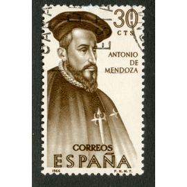 Timbre Oblitéré Espana, Antonio De Mendoza, Correos 1966, 30 Cts