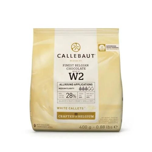 Callebaut N°W2 Finest 28% De Couverture De Chocolat Blanc Belge (Callets) 400g