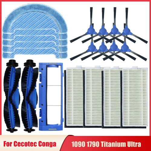 Pièces De Couverture De Brosse Principale/Latérale Pour Aspirateur Robotique Cecotec Conga 1090 1790 Titanium Ultra, Accessoires En Tissu Pour Filtre 9109-May2766