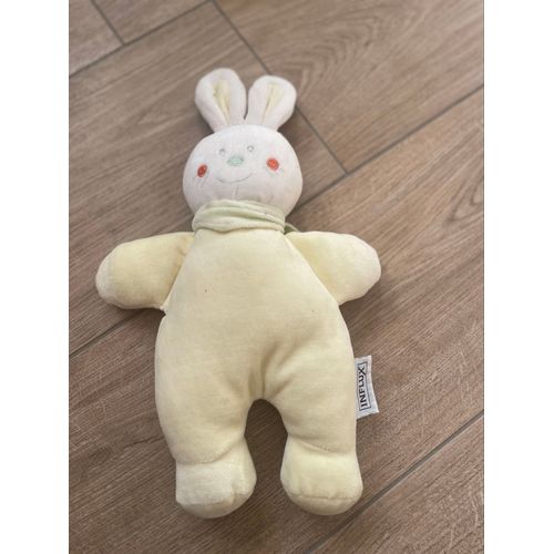 Doudou peluche lapin influx jaune 