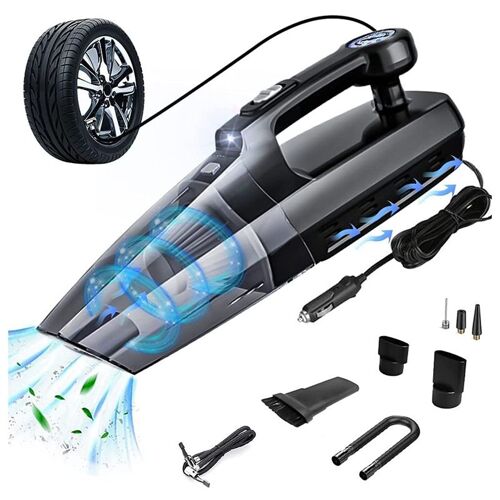 Aspirateur De Voiture Portable 4 En 1, Gonfleur De Pneus, Aspiration Haute Puissance 6000Pa, Humide/Sec 9109-May307