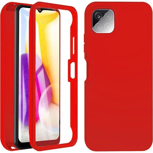 Coque Intégrale Pour Samsung A22 5g, Protection Hybride 360° Silicone Rouge