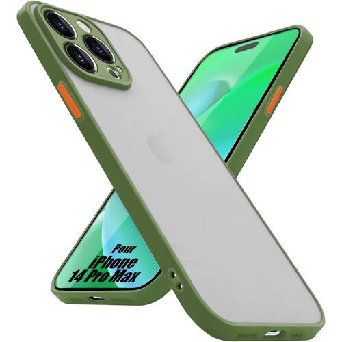 Coque pour iPhone 14 Pro Max Kaki Ultra Slim Résistante Antichoc PC+Silicone