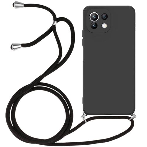 Coque Collier Cordon pour Xiaomi Mi 11 Lite Noir Mince Anti-Rayure Anti-Choc Protection