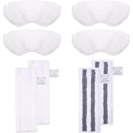 Lot de 8 accessoires de nettoyeur vapeur en microfibre compatibles avec Kärcher EasyFix modèles de nettoyeur vapeur SC1,SC2,SC3,SC4,SC5-4 chiffons de sol en microfibre et 4 buses en microfibre