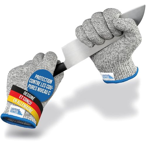 1 paire de gants de protection contre les coupures PREMIUM-confort élevé et matériau extensible-niveau C PROTECTION COUPE-taille S à XXL (M,adultes)