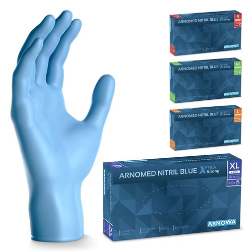 Kalanka-Gants Jetables Bleu Extra Fort, Gants Nitrile Taille Xl, 50% Plus Épais, 100 P./Boîte, Gants Jetables Non Poudrés, Gants En Nitrile Mecanique Sans Latex, Gant Jetable En Tailles S, M, L & Xl