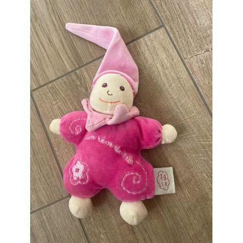 Doudou peluche lutin rose cmp un rêve de bébé 