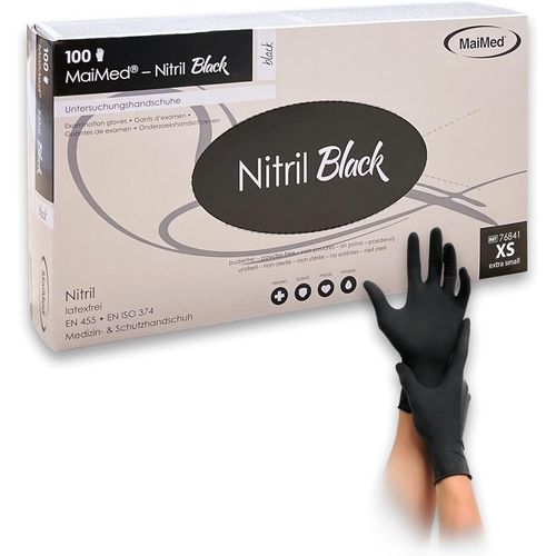 Black Noire Gants En Nitrile Gants Jetables En Nitrile Non Poudrés Gants D'examen Xs À Xl