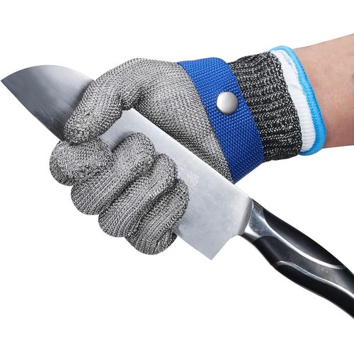 Gants de protection résistants aux coupures niveau 5 en polyéthylène haute résistance et fil d'acier inoxydable 306L, taille XL pour cuisine, jardin, mécanique, construction, pêche et menuiserie