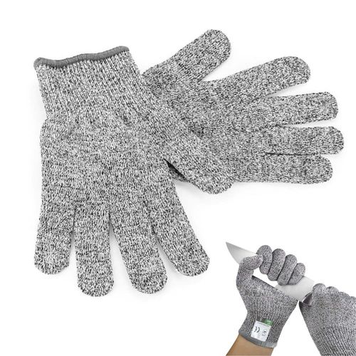 Gants Anti Coupure Protection de Sécurité Niveau 5. Gants de Travail pour Cuisine Bricolage Jardinage. Résistants Aux Coupures Pour Protection des Mains. (L-24 cm)