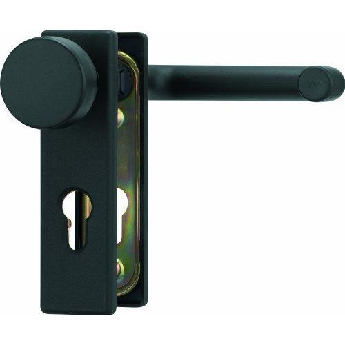 Poignée de porte - porte coupe-feu - noire - bouton/poignée - carrée - KFG ABUS