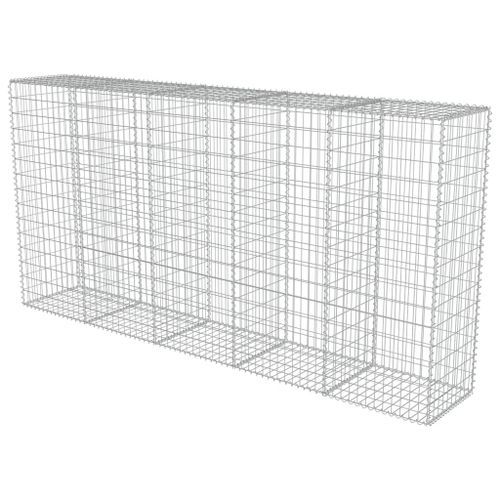 Vidaxl Mur En Gabion Avec Couvercles Acier Galvanisé 300 X 50 X 150 Cm