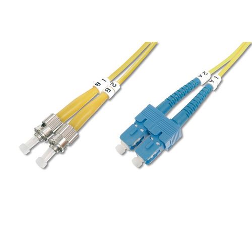 DIGITUS - Cordon de raccordement - mode unique ST (M) pour mode unique SC (M) - 2 m - fibre optique - 9 / 125 micromètres - OS1 - sans halogène - jaune