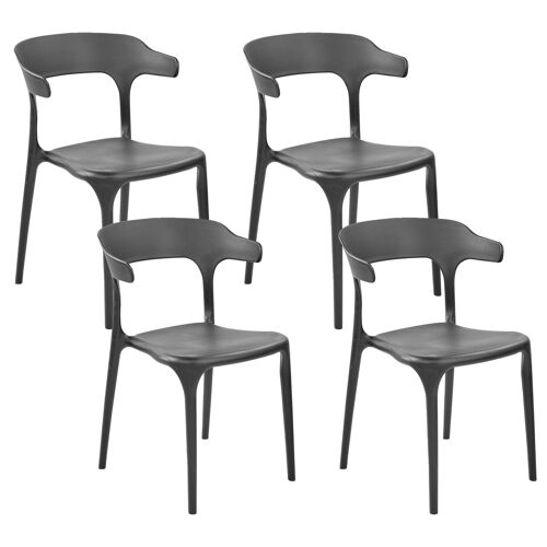 Lot de 4 chaises de salle à manger noires GUBBIO