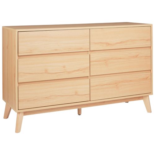 Commode À 6 Tiroirs Sardis Marron Clair