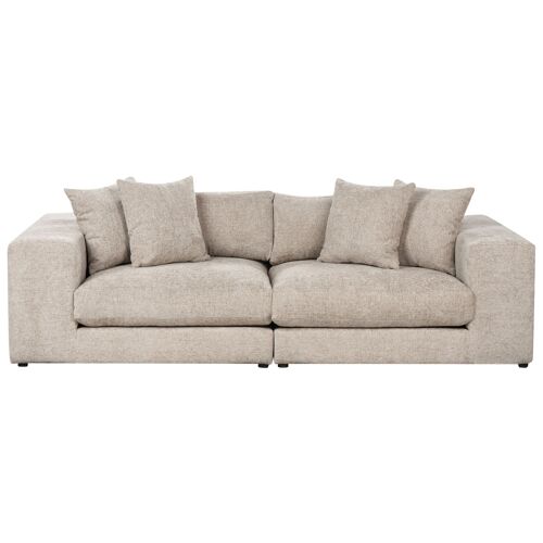 Canapé 3 Places En Tissu Taupe Glorvika Ii