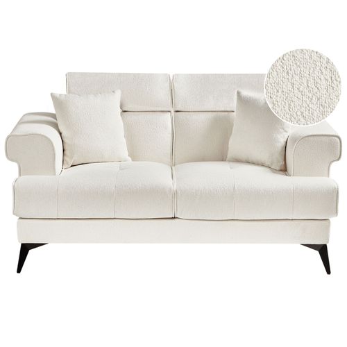 Canapé 2 places en bouclé blanc SKIVE