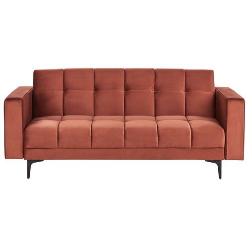 Canapé-lit en velours rouge ALNES