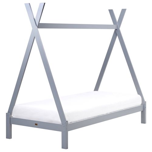 Lit Enfant Tipi En Bois 90 X 200 Cm Gris Devay