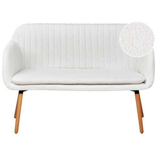 Canapé banquette 2 places en boucle blanc cassé TABY